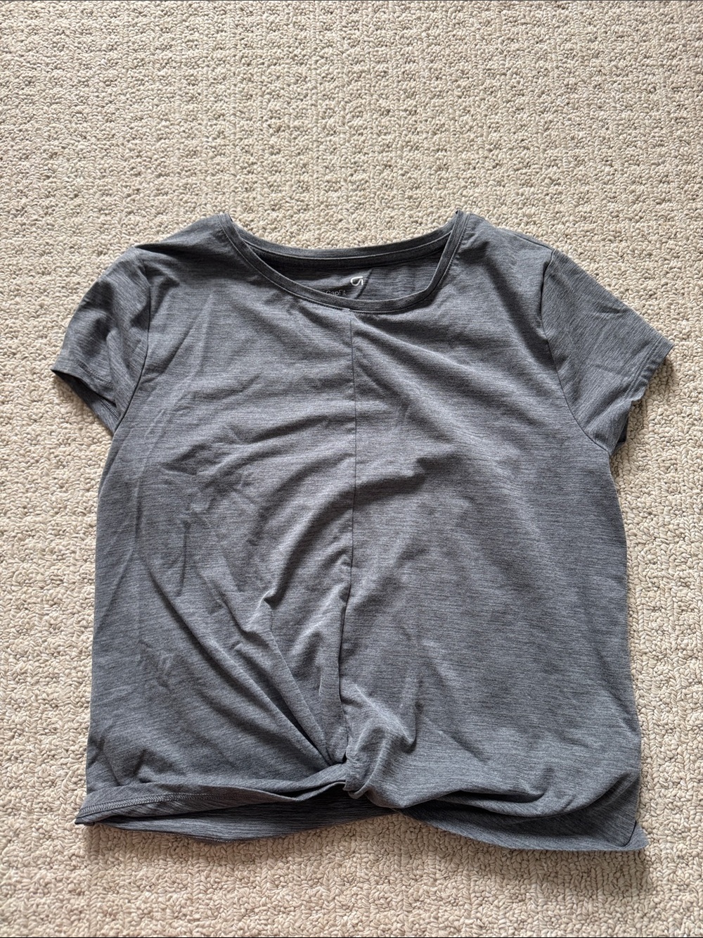 Women’s Gray Short Sleeve Twist-Front Tee